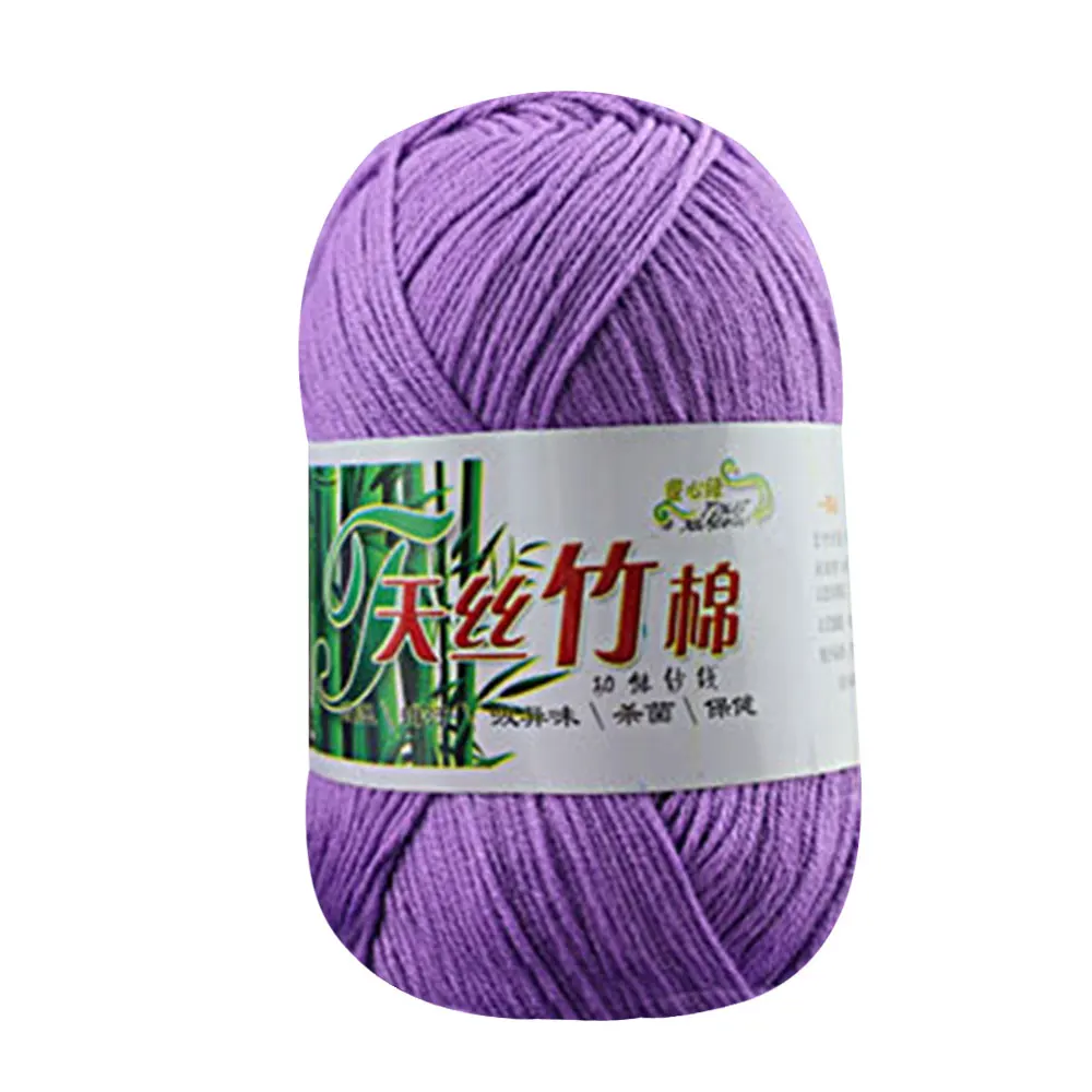 21 lavender Пряжа Вязание перчатки DIY нить бамбуковый хлопок 50 г ткачество шарф камвольной ручной работы ткань домашнее искусство теплый - Цвет: 21 lavender