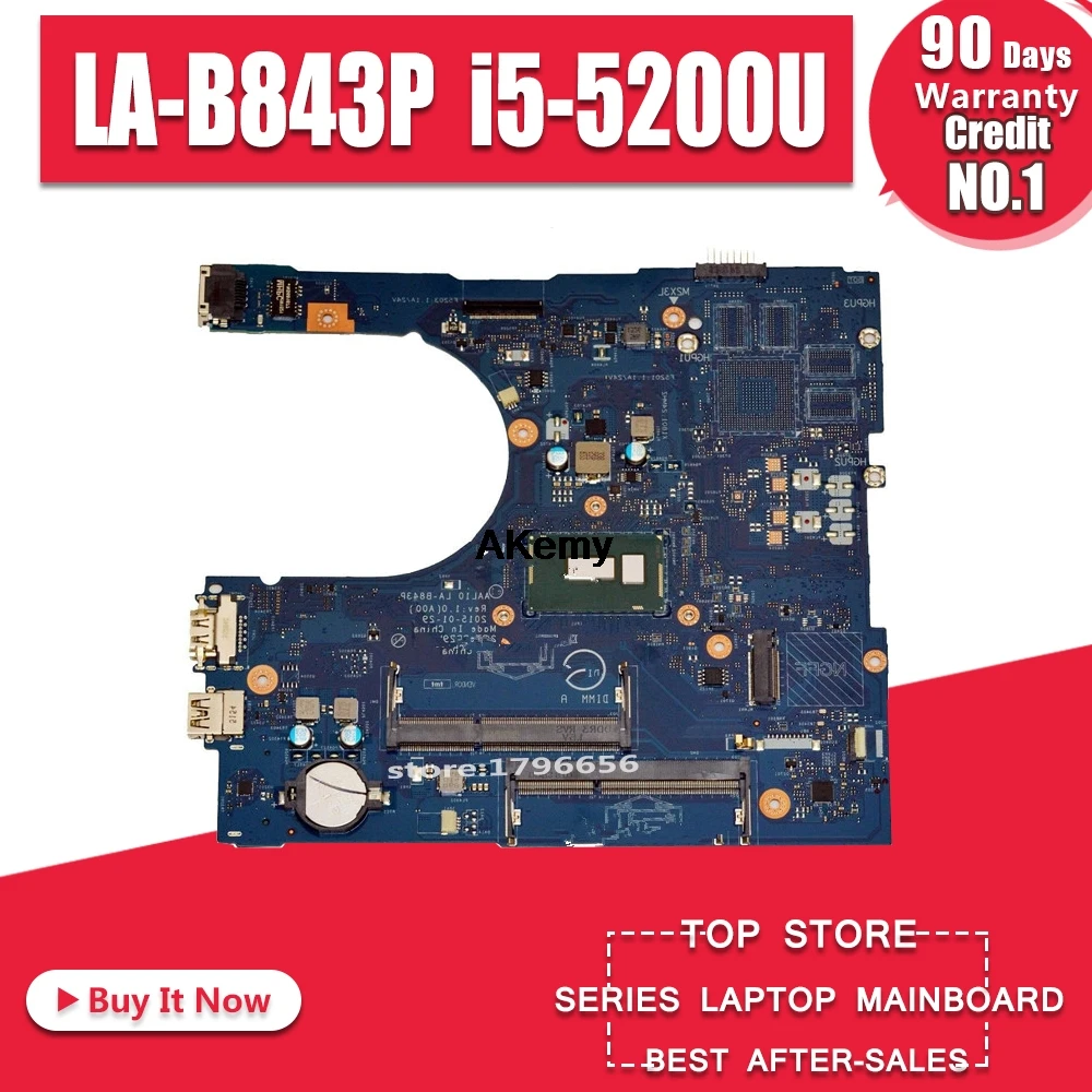 

CN-0FRV68 LA-B843P For Dell Inspiron 5458 5558 5758 W/ i5-5200U 2.2GHz DDR3L SDRAM Laptop Motherboard FRV68 0FRV68