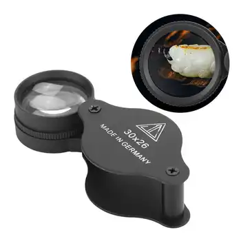 

30X Magnifier Foldable Portable Magnifier Eye Loupe Magnifying Glass Optical Lens Jewelry Tool for Jewelers 26mm Dia