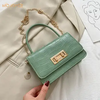 

Fashion Stone Pattern Women Crossbody Handbag PU Leather Simple Chain Portable Small Shoulder Messenger Totes Bag