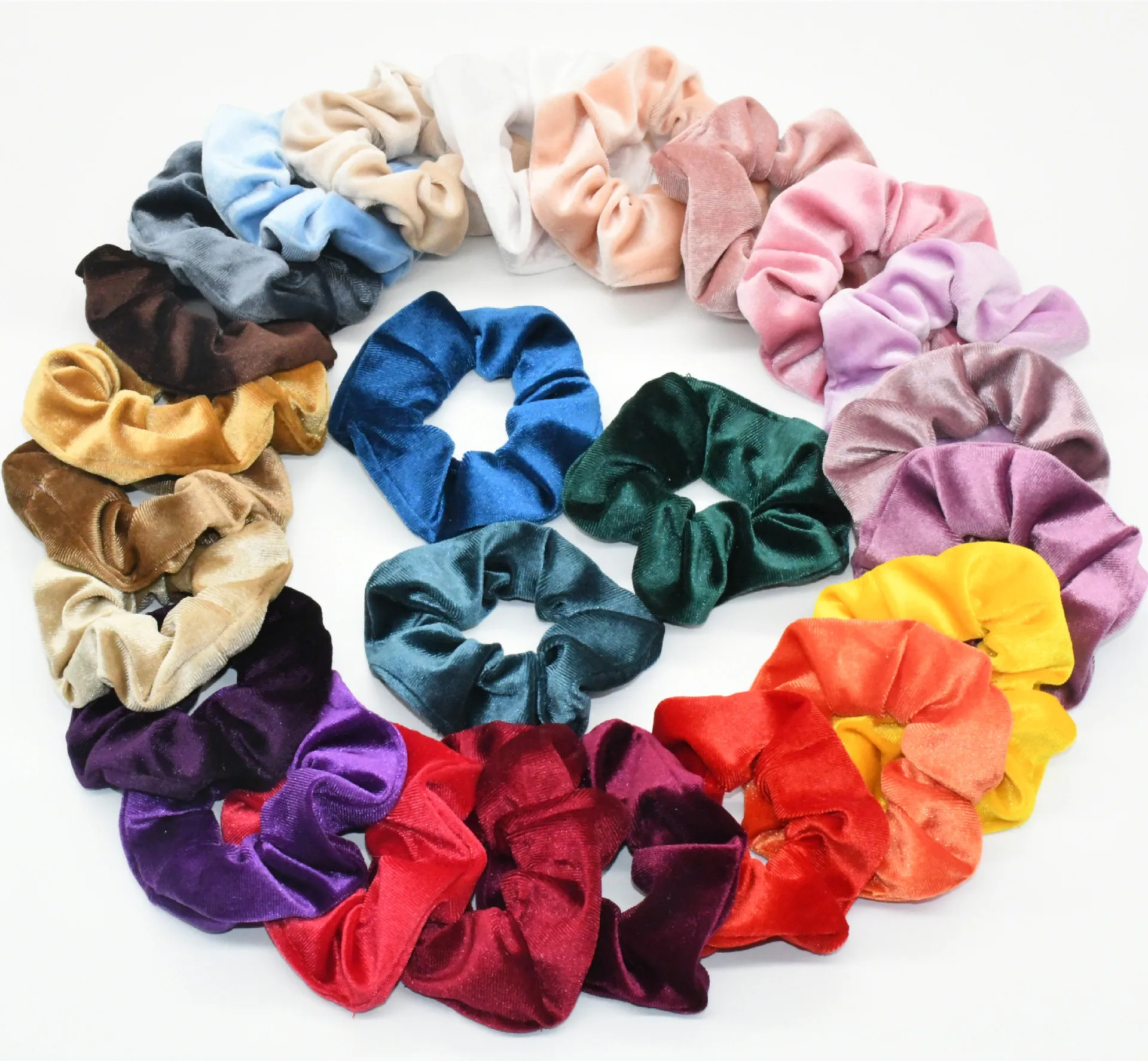 

velvet multi color hair circle elastic hair bands