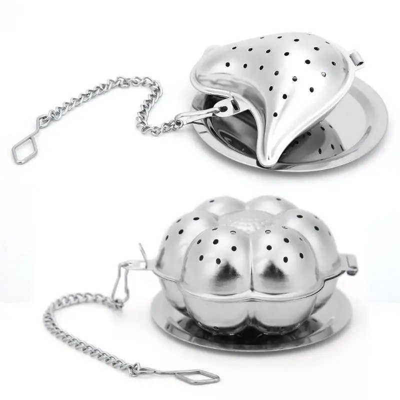 

Practical Stainless Steel Firm Invariant Tea Infuser Mesh Filter Loose Tea Easy to Clean Leaf Spice Strainer with Tray
