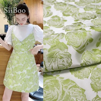 

siiboo french romantic style 3D rose jaquard fabric for women dress Tissu jacquard fin sp6209