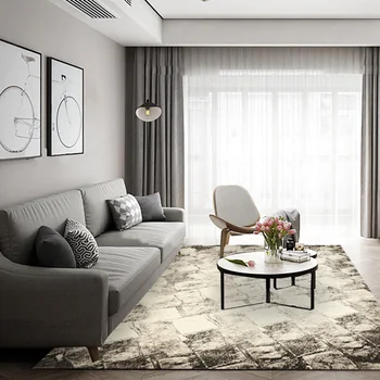 

Nordic Style Parlor Rugs Soft Anti-slip Bedroom Bedside Mat Kitchen Balcony Area Rug Abstract Inkjet Large Living Room Carpet
