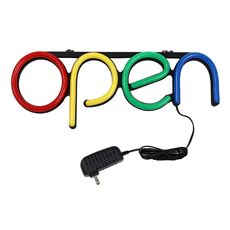 

Top-US Plug 16 Inch Open Neon Sign Led Light Tube Handmade Visual Artwork Bar Club KTV Wall Decoration Commercial Lighting Color
