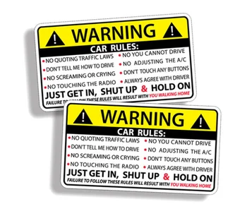 

by DHL or Fedex 1000pcs Car Safety Warning Rules Decal PVC Auto Sticker For Dashboard Trunk Windshield Armrest Car Body Window