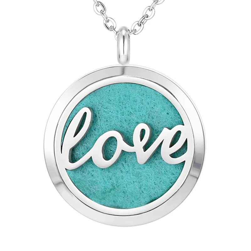029 Essential Oil Diffuser Locket Pendant Necklace