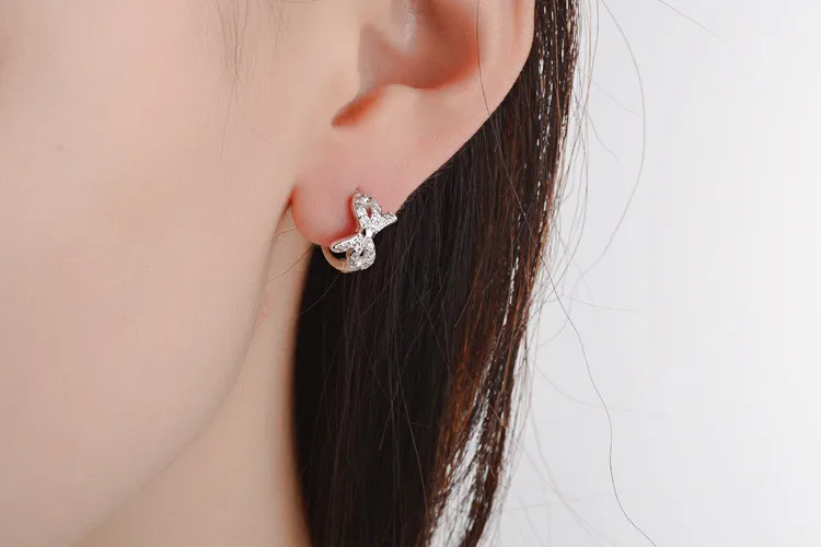 LULU-PIG Мода 925 sterlingsNew серьги в виде бабочек для женщин стиль корейские серьги горячий стиль в stockEH194