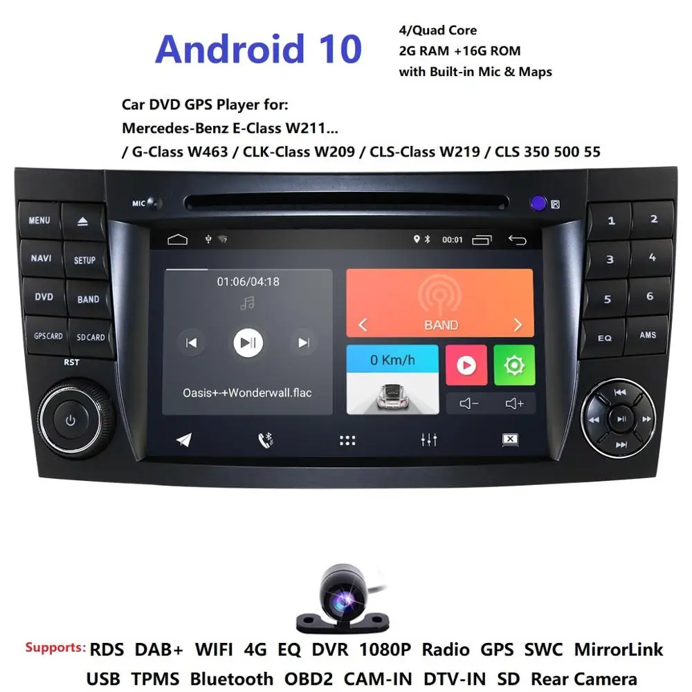 Android 10 Quad Core DSP 2G RAM Car DVD Player 7 Inch IPS for Mercedes Benz E-class W211 E200 E220 E300 E350 E240 E270 E280 Android 10 Quad Core DSP 2G RAM Car DVD Player 7 Inch IPS for Mercedes Benz E-class W211 E200 E220 E300 E350 E240 E270 E280
