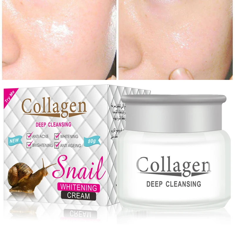

Powerful Multi Effect Snail Essence Cream Collagen Eliminates wrinkles Remove Acne Scar Whitening Anti aging Face Care Day Cream