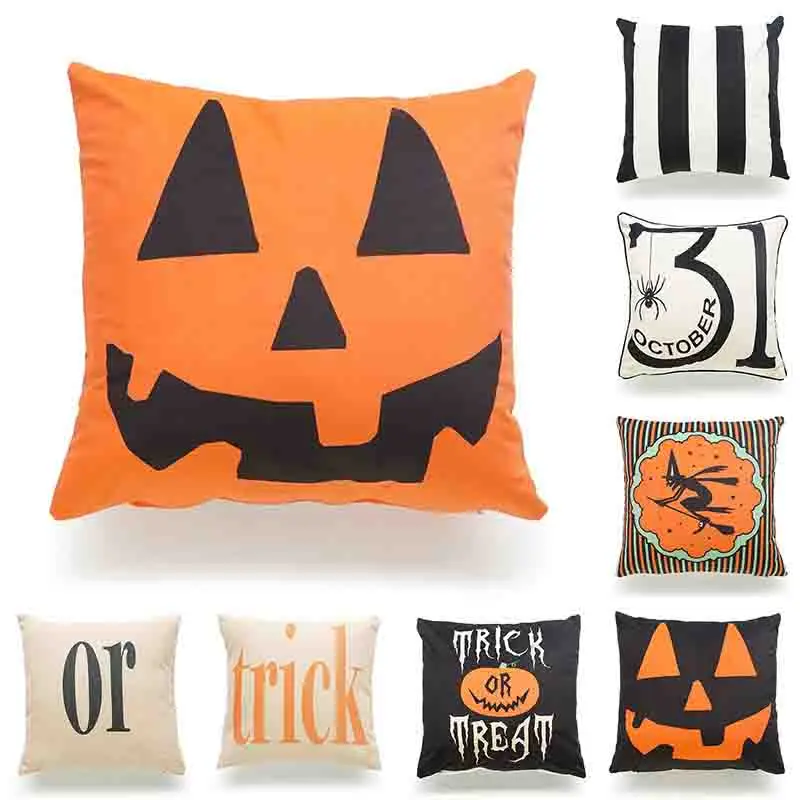 

Cushion Cover Halloween Decor Witch Throw Pillows Cover Linen Home Supplies Pillowslip Car Decor Pillow Case