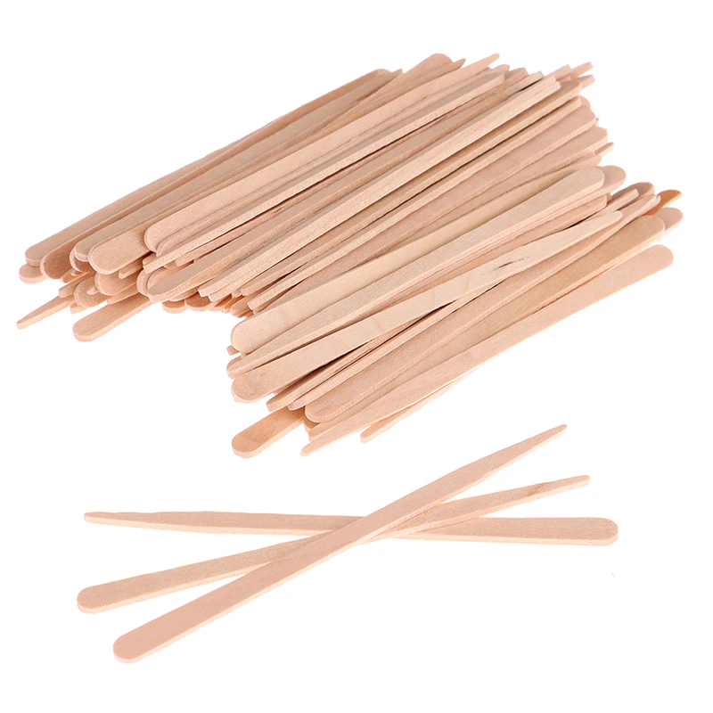 

100PCS Woman Wooden Body Hair Removal Sticks Wax Waxing Disposable Sticks Beauty Toiletry Kits Wood Tongue Depressor Spatula