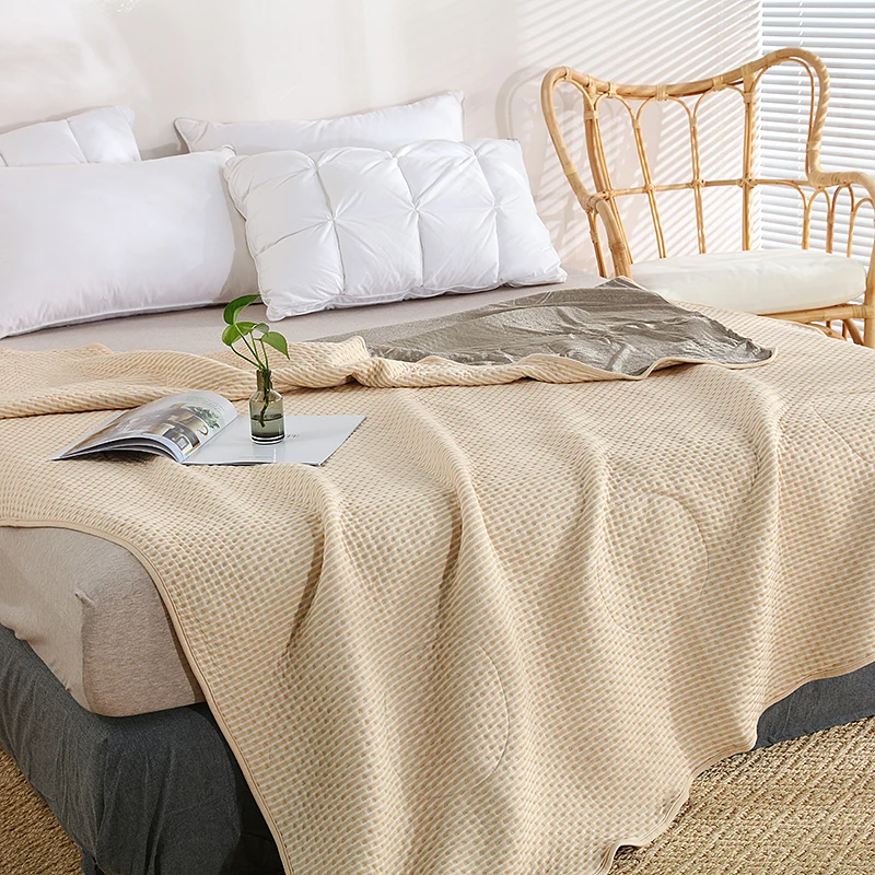 EMF Protection Blanket Pure silverorganic cotton 5G block Quit Size: 150x216cm Tan color thick