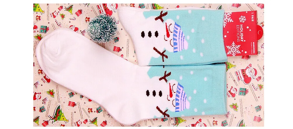 Рождественские носки; подарок Санта Клауса; забавные рождественские носки; эластичные носки с принтом для девочек и женщин; Новая мода года - Цвет: B