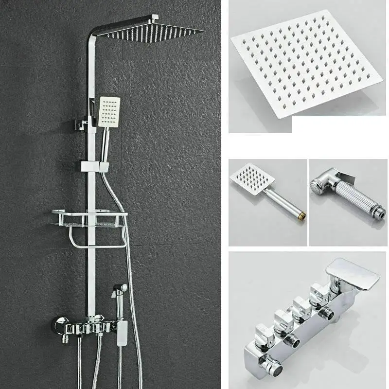 Preto Colonne De Piscina Black Duschset Prysznic Choveiro Douche Eletrico Ducha Chuveiro Do Banheiro Душевая система для ванной комнаты