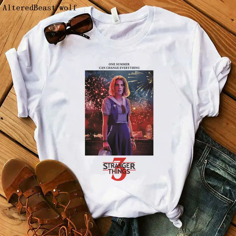 

Fashion STRANGER THINGS 3 streetwear t shirt eleven women 2019 Summer Harajuku tops brand vogue short sleeve female casual tee