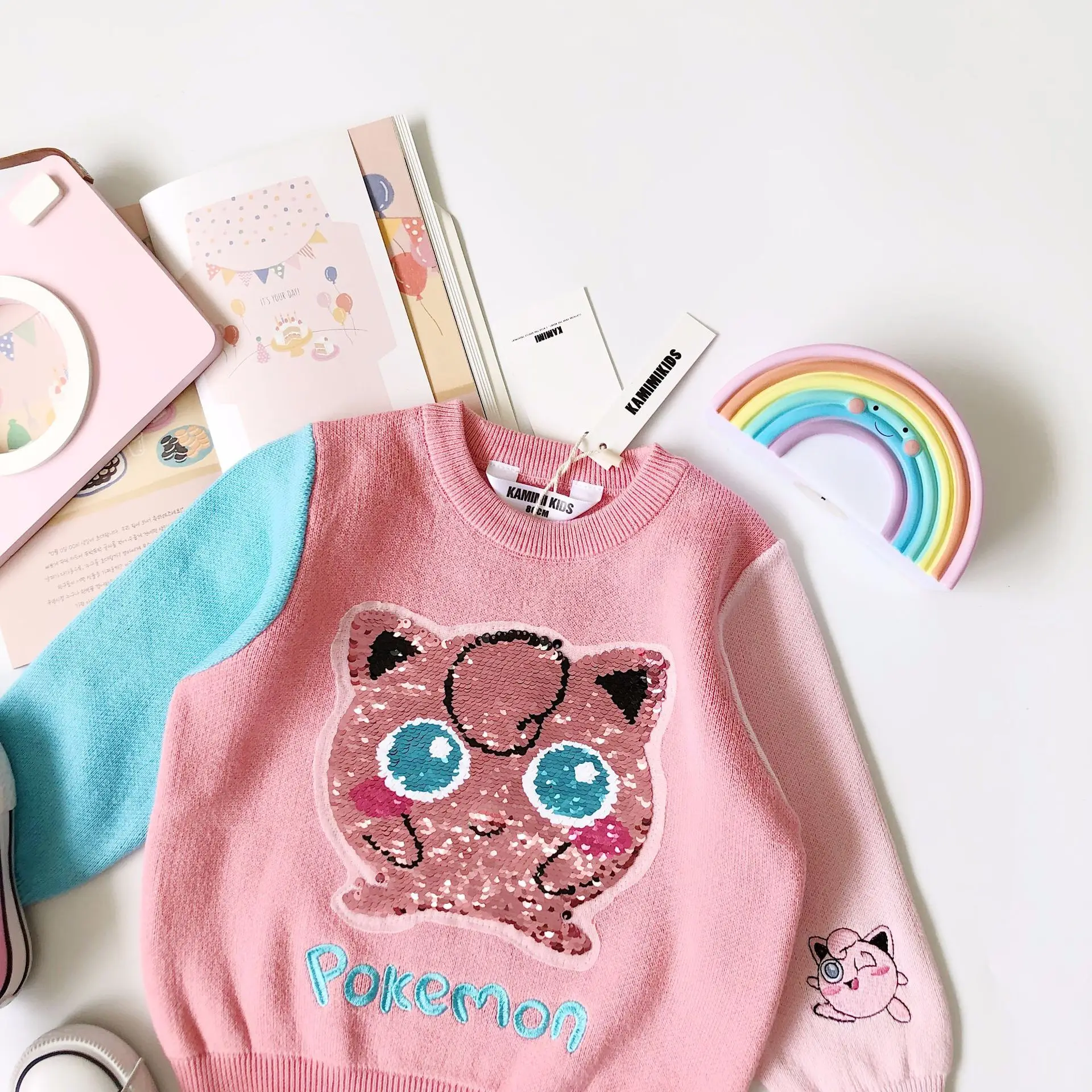 Tonytaobaby/новая осенне-зимняя одежда для мальчиков и девочек, детская одежда свитера с рисунком лица свитера для девочек