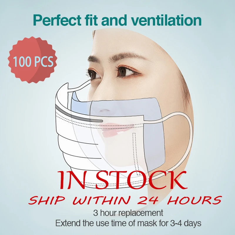 

100pcs Face Masks Replacement Disposable Filtering Pad Breathable Mask Gasket Respiring Mat for all kinds of Masks