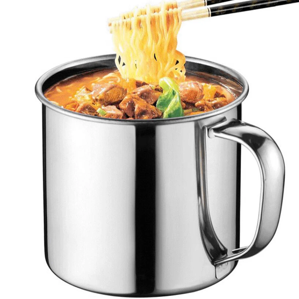 Metal Drinkwware Stainless Steel Cup for Beer Coffee Tea 12cm with cover Camping Backpacking Traveling Hiking