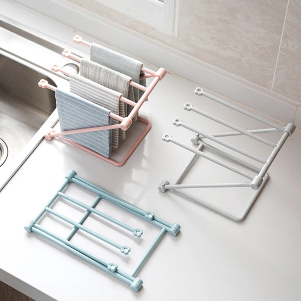 

Towel Racks Punch-Free Vertical Folding Cloth Rack Plastic Towel Display Hanger Hand Towel Rack Towel Rack Bathroom Towel Holder