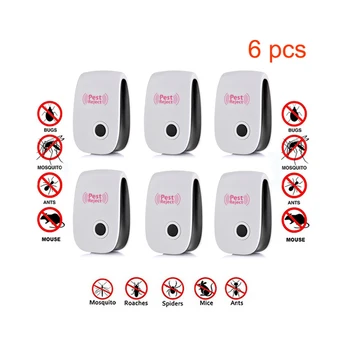 

Ultrasonic Pest Repeller Electronic Mosquito Repellent Cockroach Mosquito Insect Killer Home Garden Rodent Contro Repeller4/6pcs