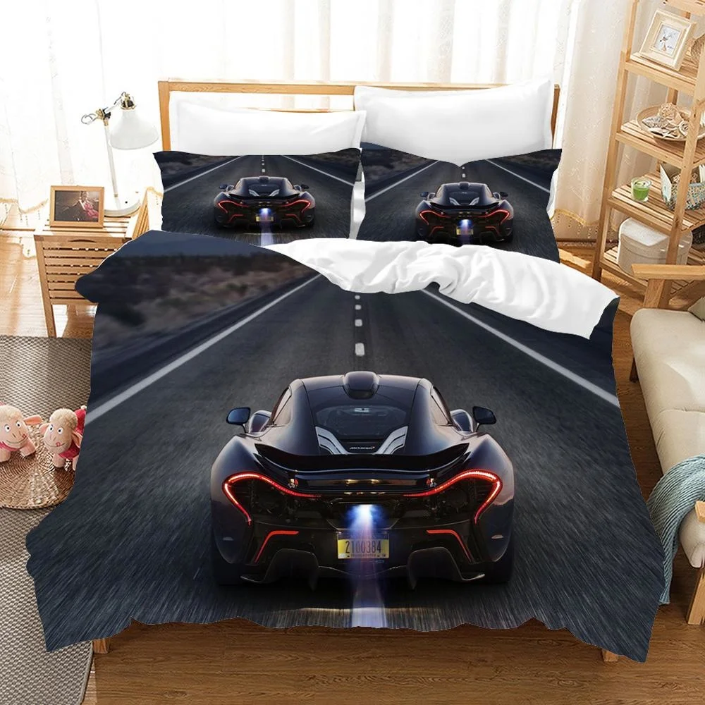 Racing Cars Bedding Set 3D Printed Duvet Cover Extreme Sports Home