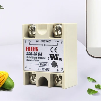 

Single-Phase Solid State Relay SSR 60DA 80DA DC Controlled DC 220v380v Small 12v AC 100A Module 24