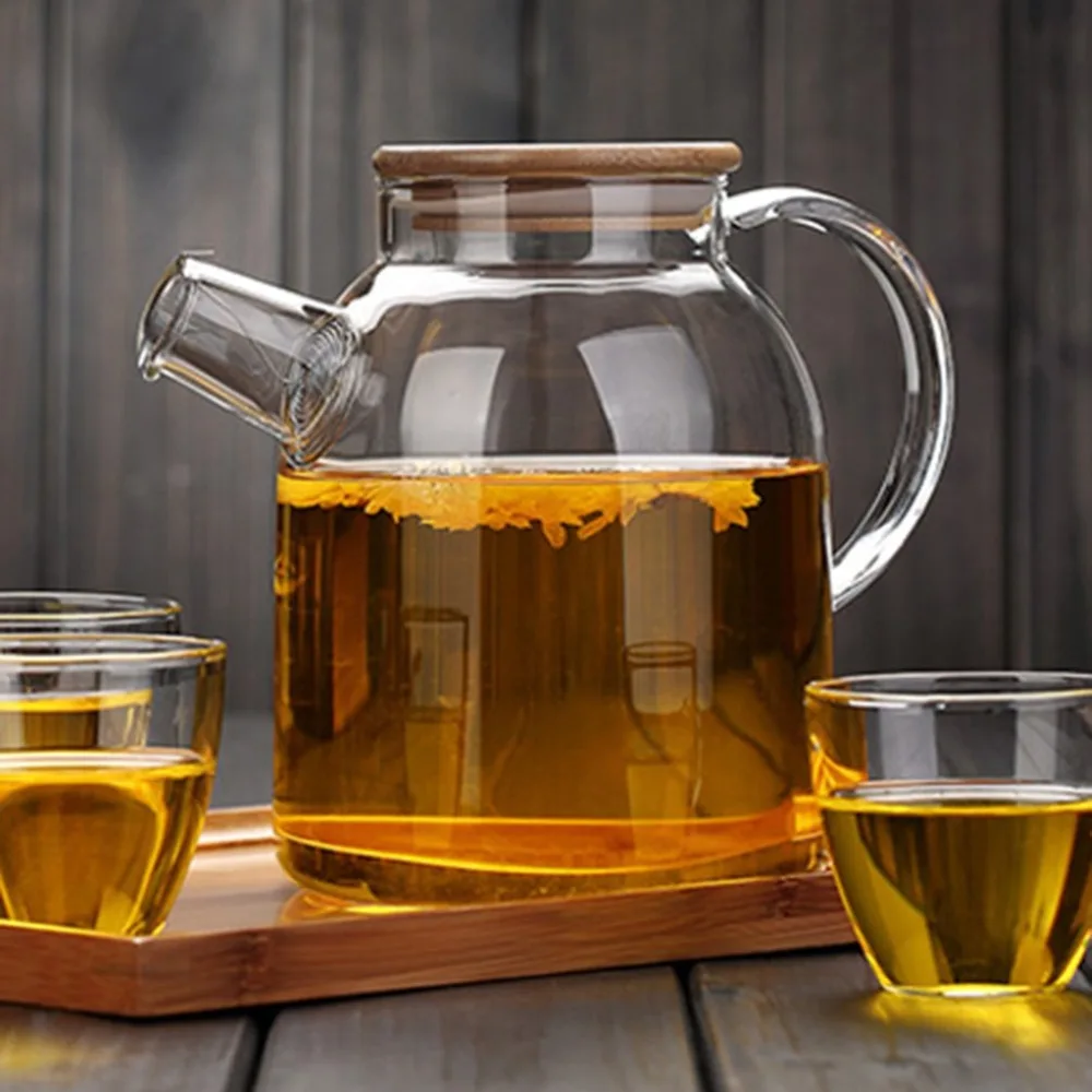 Чайный горшок набор утолщенный Высокое боросиликатное стекло Прозрачный термостойкий чайный горшок сок фу чайный сервиз чайный горшок с крышкой