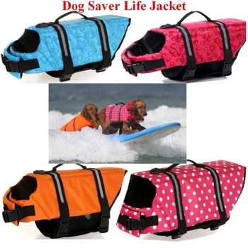 

HOT Pet Dog Life Jacket Safety Clothes Life Vest Collar Harness Saver Pet Dog Swimming Preserver Clothes Summer Swimwear