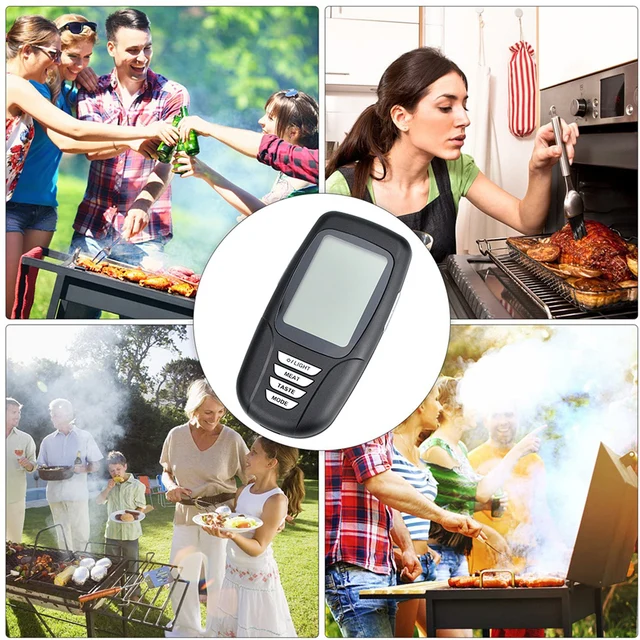 Moseko Elektronikus Vezeték Nélküli Húshőmérő Élelmiszer -Főzéshez Bbq Grill Sütő Konyha Időzítőhőmérsékleti Riasztási Funkcióval 100M - Image 5