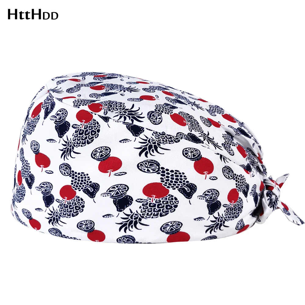 

Pet Grooming Agency scrub hat breathable Beauty salon scrub Beautician print cap pet Rescuer staff scrub cap round cap skull hat