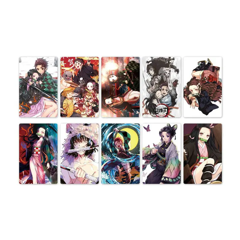 10 шт. аниме Demon Slayer Kimetsu no Yaiba Card стикер s Водонепроницаемая крапленая карта наклейка Дети стикерные игрушки для детей коллекция подарок - Цвет: Style 08