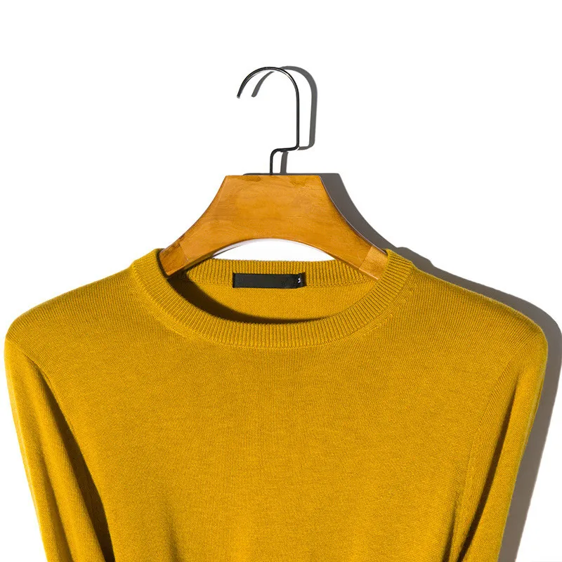 Осенне-зимний милый свитер мужской повседневный вязаный пуловер для мальчиков желтый негабаритный шерстяной свитер Топы с длинными рукавами Тонкий 3xl трикотаж