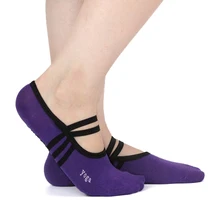 Хлопковые носки для йоги для женщин, нескользящие носки для танцев, бандажные носки для пилатеса, балета, Женские Дышащие носки для тренажерного зала и фитнеса, шлепанцы с открытой спиной