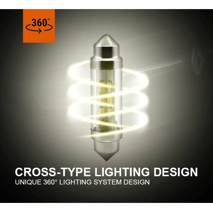 360 градусов светильник c5w светодиодный светильник 6 в, 12 В, 24 В постоянного тока, гирлянда светодиодный ЛОДКА светильник лампы внутреннего освещения 31 36 мм 39-42 мм светодиодный чтение светильник лампы