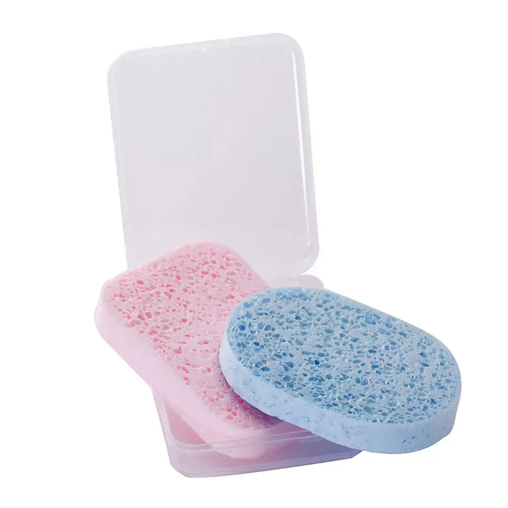 2Pcs Makeup Cosmetic Sponge VIBRANT GLAMOUR Natural Plant Fiber Face Puff Cleanse Washing Sponge Exfoliator Cleansing Spong Puff