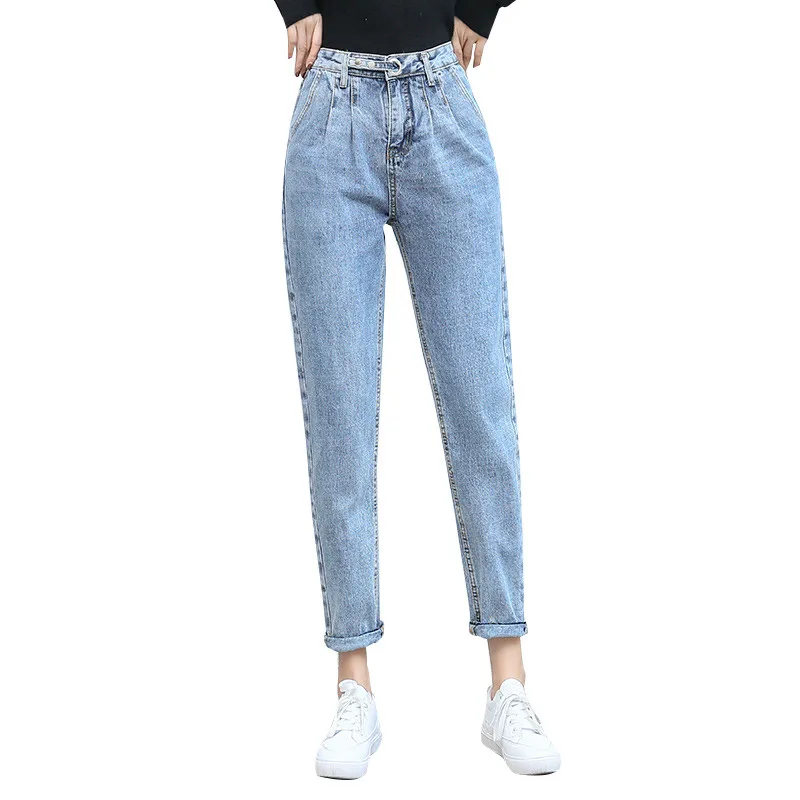 Wash light blue jean Харадзюку Харлан джинсы женские Корейская версия шаровары были тонкие джинсы с высокой талией pull ropa jean femme Джинсы mujer зима - Цвет: Wash light blue jean