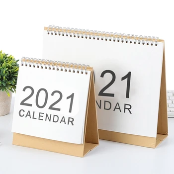 

2021 Simple Desktop Calendar English Coil Daily Monthly Planner Schedule Yearly Agenda Organizer Home Office