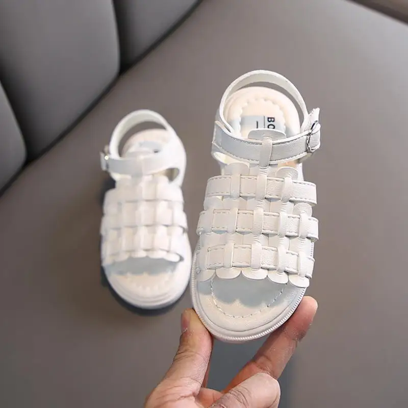 

Newest summer girl sandal female baby Korean version weave soft sole princess shoes little girl open toe beach sandals