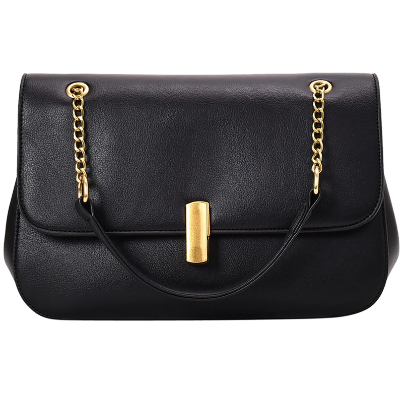 

191123 iVog New Arrival Everyday Female Small Crossbody Shoulder Handbag Black Chain PU Fashion Hand Bags for Women 2019