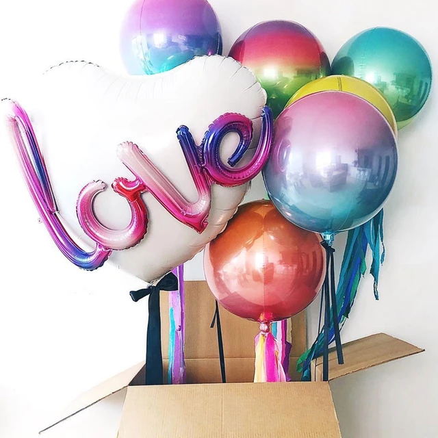 Ensemble de 5 ballons papillons, 2 ballons ronds en Mylar en Agate