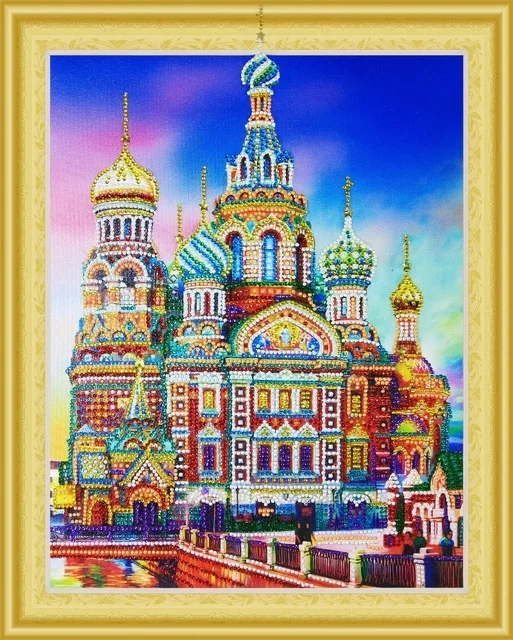 5D алмазная картина российский замок строительство специальные формы