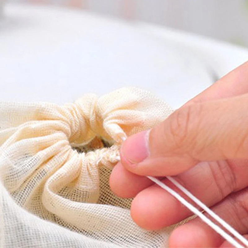 

10Pcs 10*15cm Large Cotton Muslin Drawstring Reusable Bag For Soap Herbs Tea New