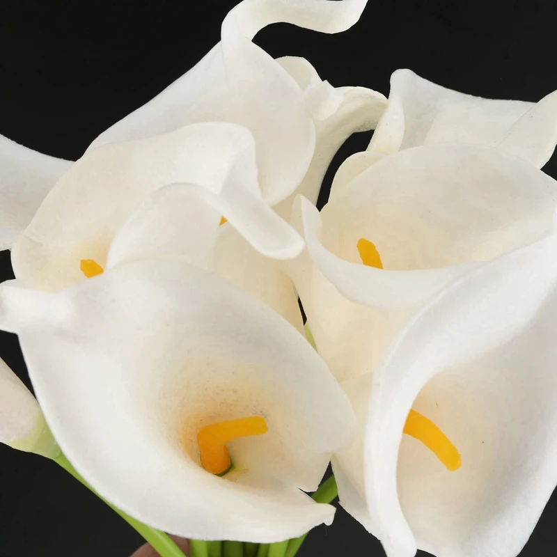New Calla Lily Bridal Wedding Bouquet 10 head Latex Real Touch KC51 White
