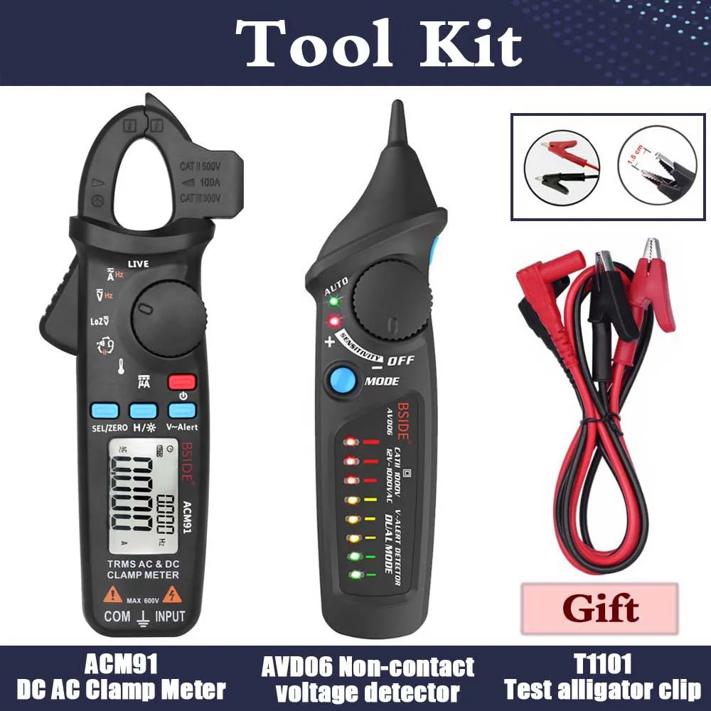 Tool Kits Мини Цифровые токовые клещи BSIDE ACM серии True RMS постоянного тока переменного тока Напряжение Ом темп Емкость Гц NCV тестер Амперметр мультиметр - Цвет: Tool Kits