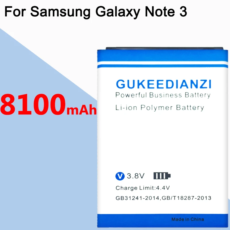 GUKEEDIANZI Note3 телефон Батарея для samsung Galaxy Note 3 N900 N9006 N9005 N9000 N900A N900T N900P Батарея B800BE B800BC 8100 мА-ч