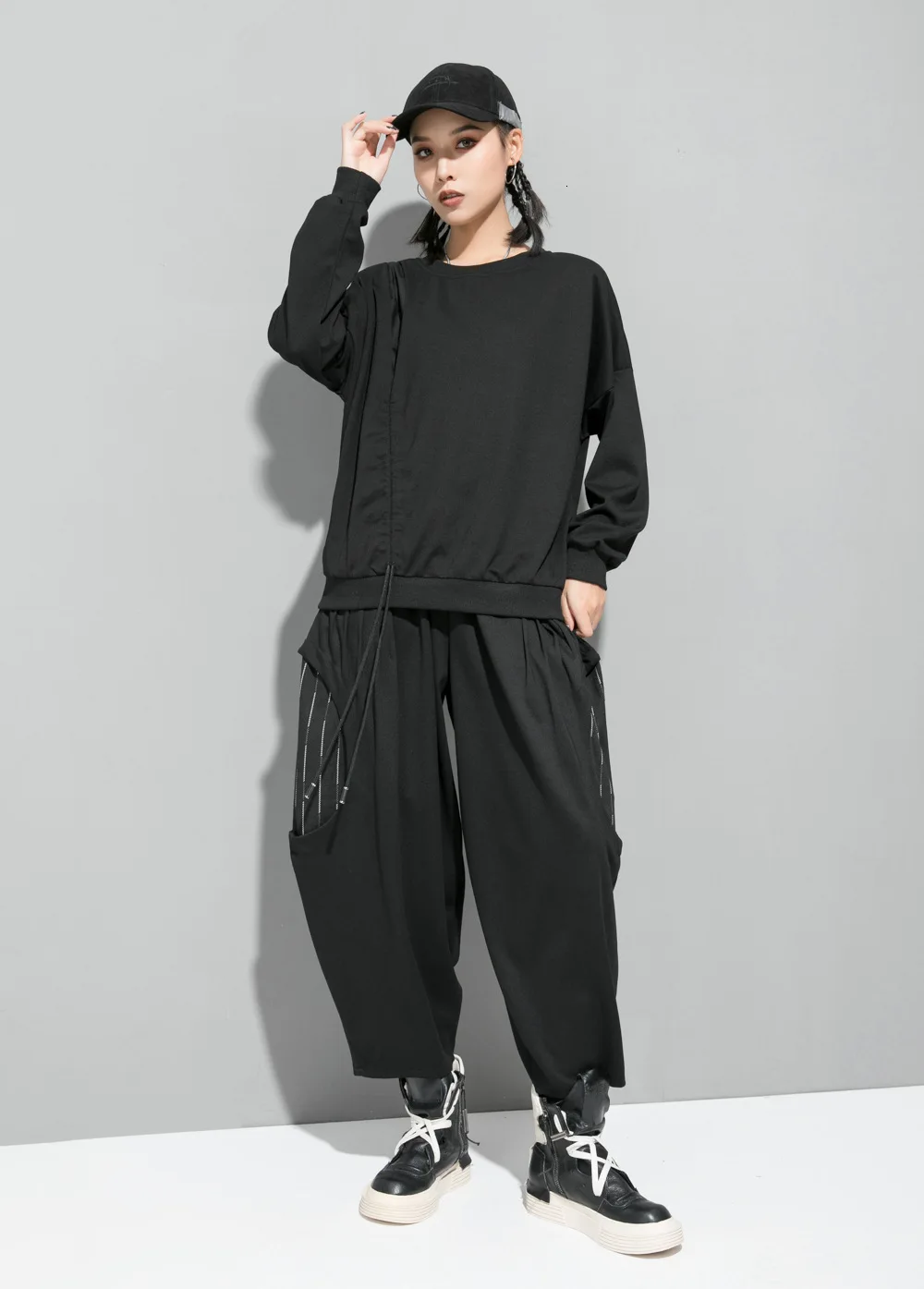 SuperAen Осенняя новая футболка женская однотонная Хлопковая женская футболка с длинным рукавом на шнурке модные женские топы