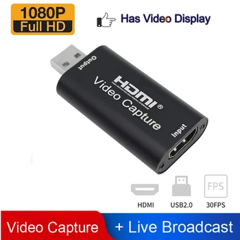 

4K Mini Video Capture Card USB 2.0 HDMI Video Grabber Record Box for PS4 Game DVD Camcorder HD Camera Recording Live Streaming