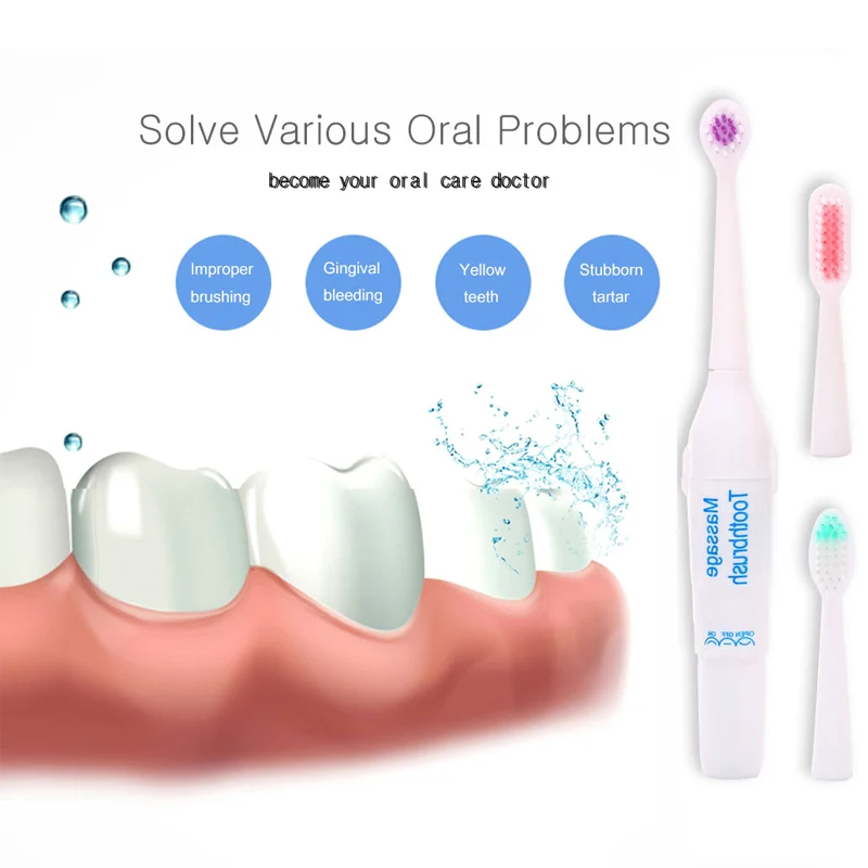 

Electric toothbrush with soft fur for family and Children send two replacement brush heads