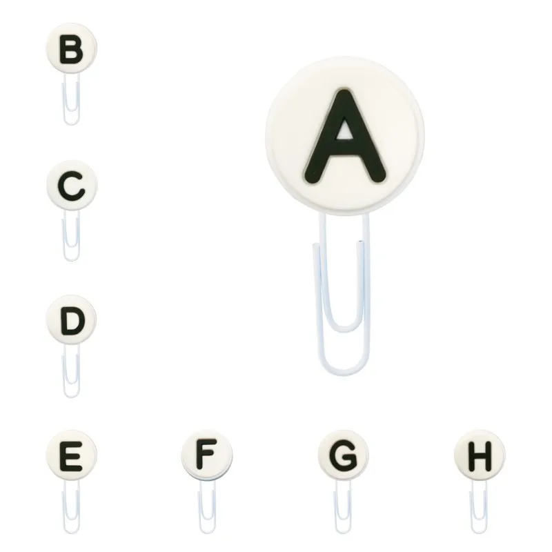 8 шт. черные заглавные буквы, закладки для книг для детей, алфавит, закладки для книг, скрепки для школы, для учителя, для офиса, подарок на день рождения